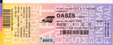 Scan place de concert : Oasis l (P.O.P.B. - Paris 12e)